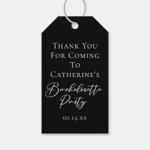 Chic Black White Bachelorette Party Personalized Gift Tags