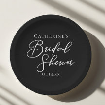 Chic Black White Bridal Shower Personalised