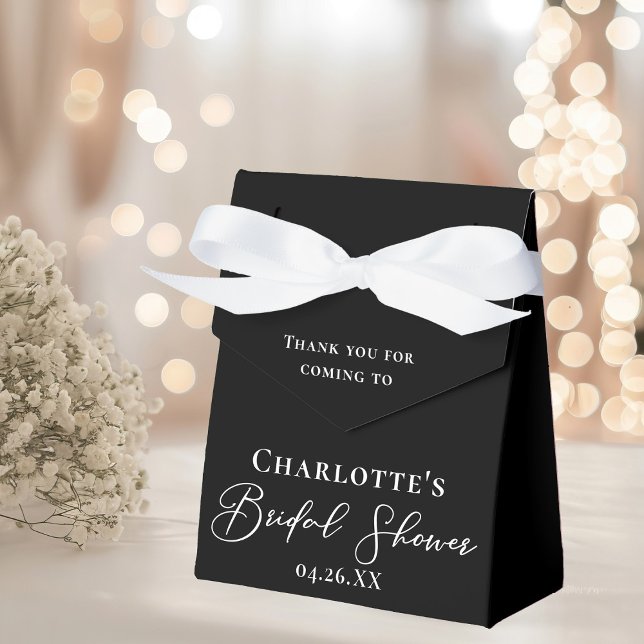 Chic Black White Bridal Shower Personalized Favour Box (Creator Uploaded)