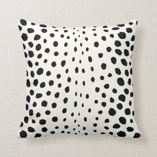 Image of Chic black white cheetah print pattern monogram Cushion