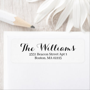 Chic black white Custom Calligraphy return address