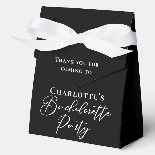 Chic Black White Customized Bachelorette Party Favour Box (Front)