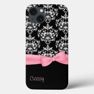 Chic Black & White Damask  iPhone 13 Case