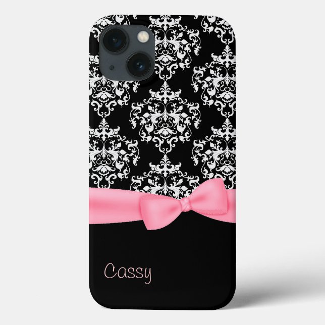 Chic Black & White Damask  Case-Mate iPhone Case (Back)