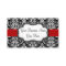 Chic Black/White Damask Red Ribbon