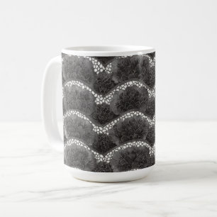 Chic Black White Floral Coffee Mug