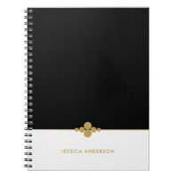 Chic Black White Gold Personalised