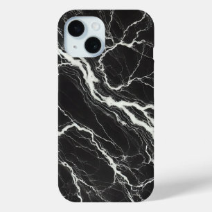 Chic Black & White Marble Look Glamour iPhone 15 Case