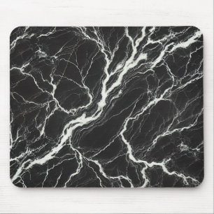 Chic Black & White Marble Look Glamour Mouse Mat