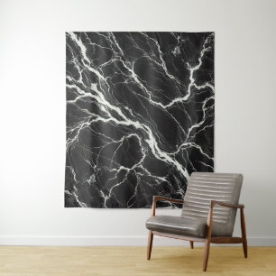Chic  Black & White Marble Look Glamour Tapestry