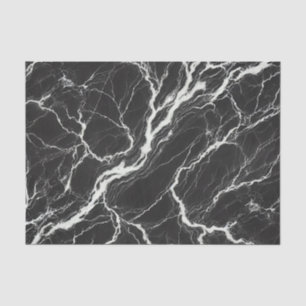 Chic Black & White Marble Look Glamour Tissue Paper