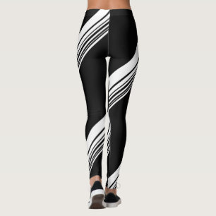 Chic black white modern pattern diy leggings