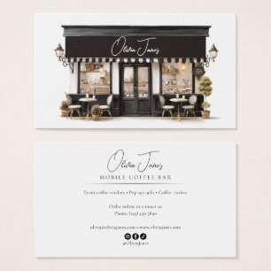 Chic Black & White Paris Café Bakery