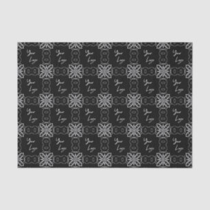 Chic Black White Pattern Custom Business Logo  Tissue Paper
