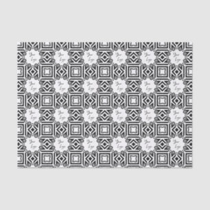 Chic Black White Pattern Custom Business Logo  Tissue Paper