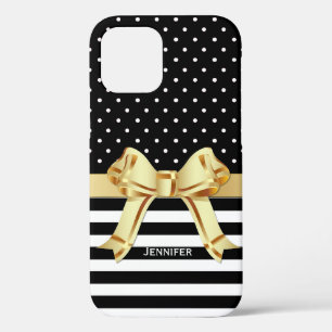 Chic Black & White Patterns iPhone 12 Case
