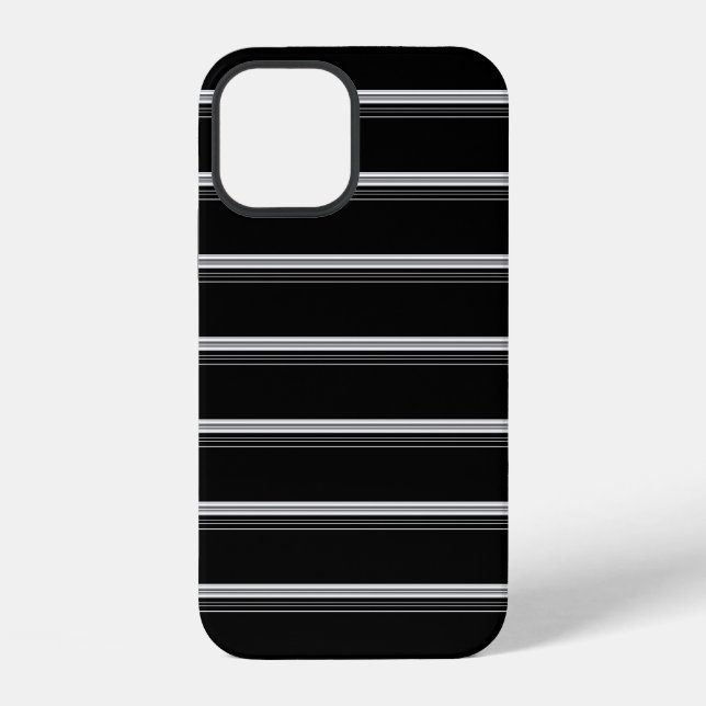 Chic black white striped  iPhone case (Back)