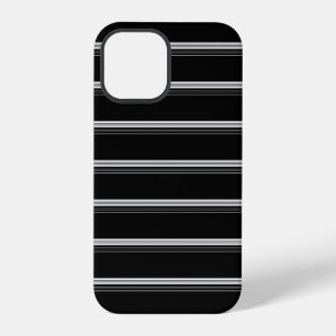 Chic black white striped  iPhone 12 pro case