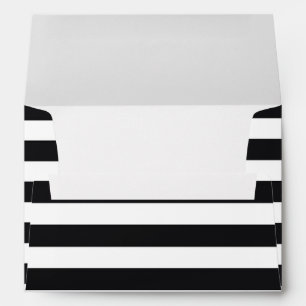 Chic Black & White Striped Party Invite Envelope