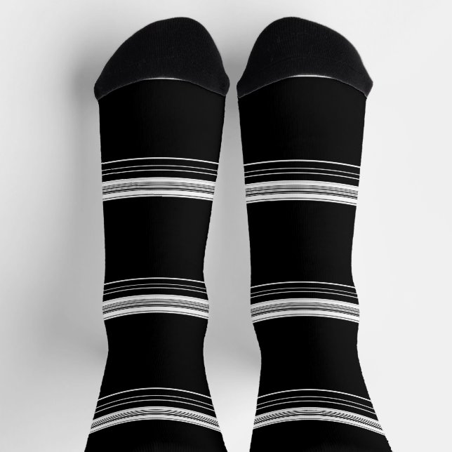 Chic black white striped  socks (Top)