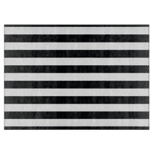 Chic Black & White Stripes Cutting Board