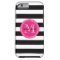 Chic Black & White Stripes Personalised Monogram