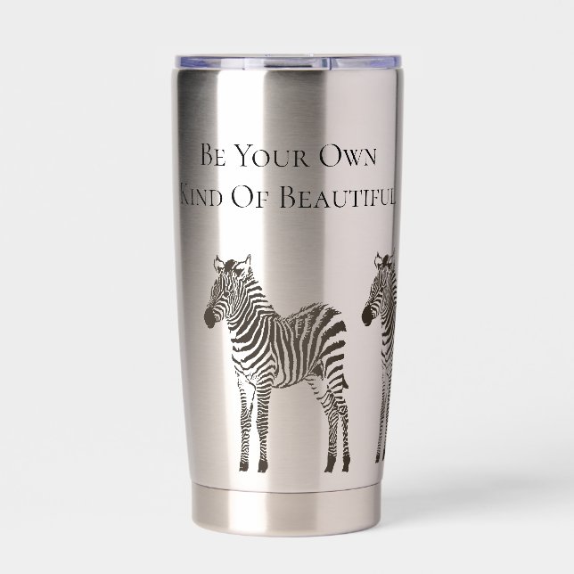 Chic Black White Zebras Insulated Tumbler (Front)
