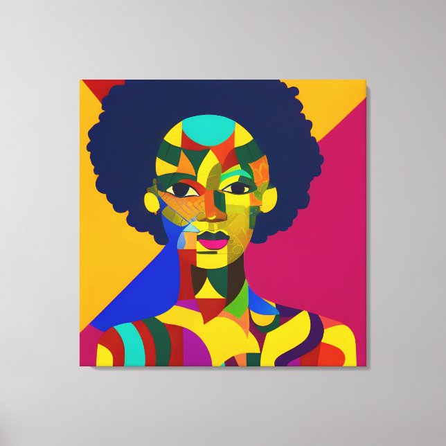 Chic Black woman Canvas Print (Front)