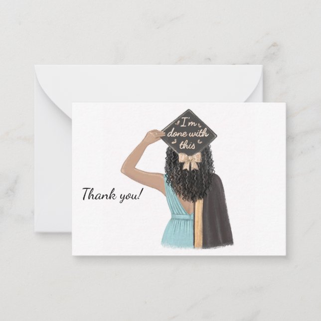 Chic Black Woman College Graduation Cards (Front)