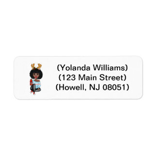 Chic Black Woman Custom Christmas Address Label