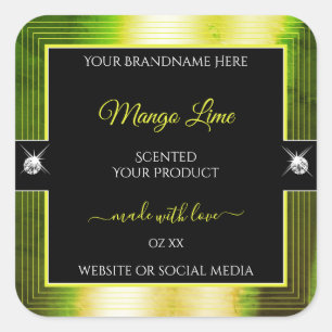 Chic Black Yellow Green Brilliants Product Label