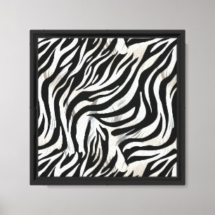 Chic Black Zebra Stripes Canvas Print