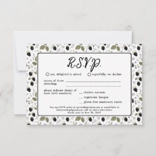 Chic Blackberry Spring Floral Wedding RSVP