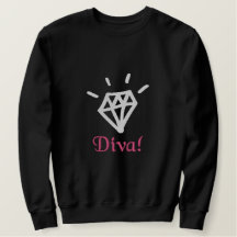 chic bling diamond diva embroidered