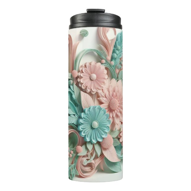 Chic Blooms: Modern Botanical floral digial print Thermal Tumbler (Front)
