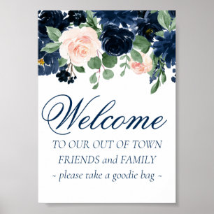 Chic Blooms Romantic Floral Out of Town Guests Poster