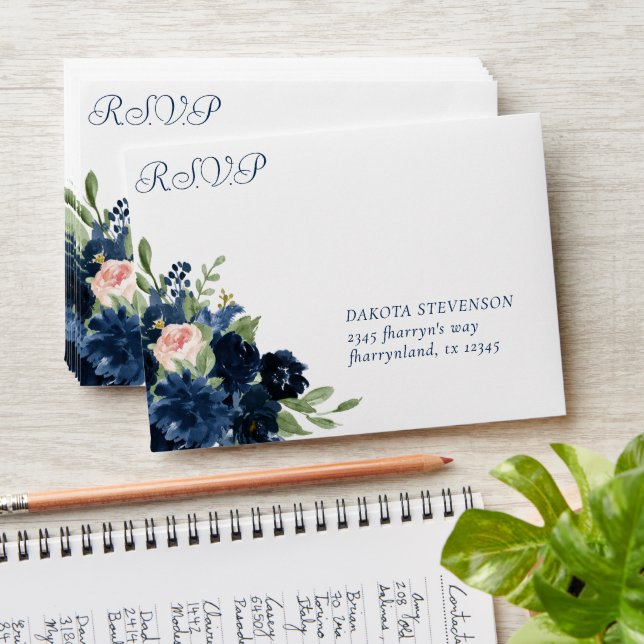 Chic Blooms | Romantic Floral RSVP Return Address Envelope (Stacked)