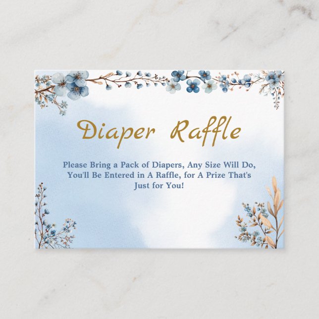 Chic Blossoms Branch Diaper Raffle Baby Shower  Enclosure Card (Front)