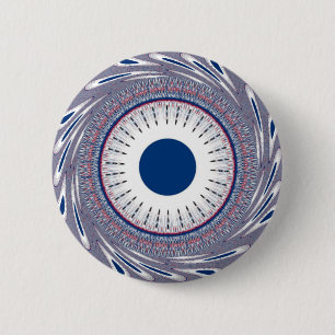 Chic blue 6 cm round badge
