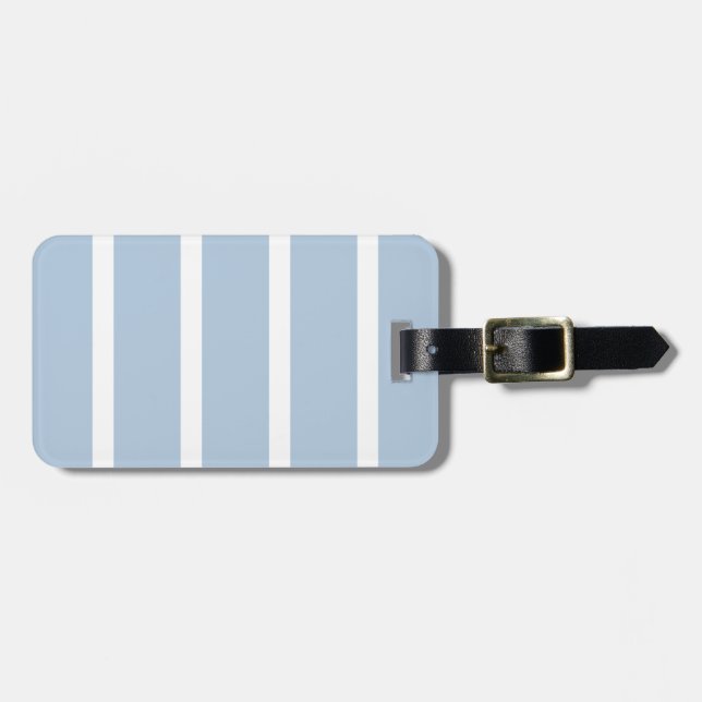 Chic Blue and White Stripes! Luggage Tag (Front Horizontal)