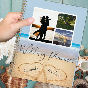 Chic Blue Beach 2 Hearts in Sand Wedding  Planner
