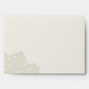 Chic Blue Denim & Ivory Lace Wedding Envelope