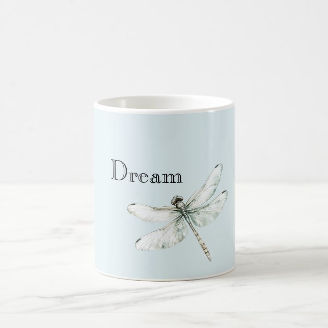 Chic Blue Dragonfly Dream Coffee Mug (Center)