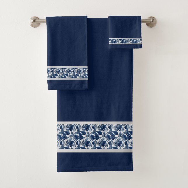 Chic Blue Floral Towel Set  (Insitu)