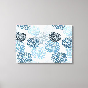 Chic Blue Flowers Canvas Print