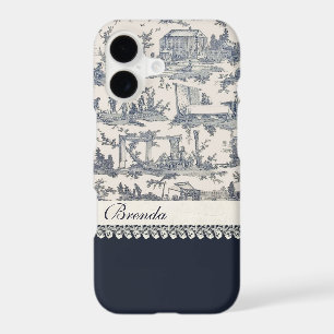 Chic Blue French Toiles Custom iPhone 7 Case