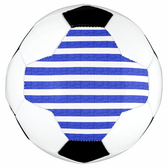 Chic Blue Geometric Stripes Football (Front)