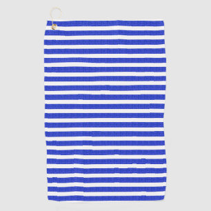 Chic Blue Geometric Stripes Golf Towel