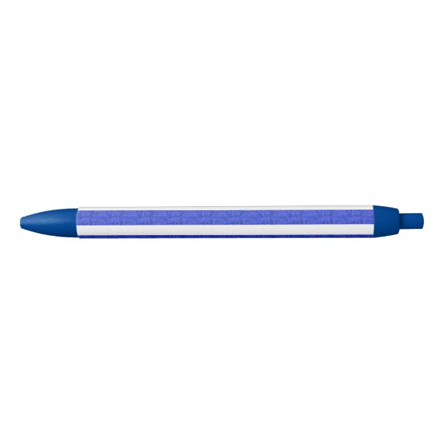 Chic Blue Geometric Stripes  Ink Pen (Front)