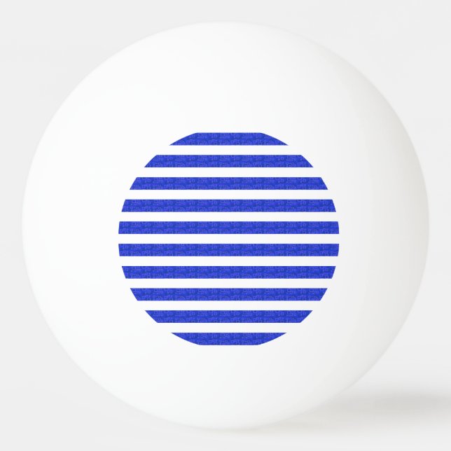 Chic Blue Geometric Stripes Ping Pong Ball (Front)